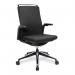 Libra High Back Fabric Manager Chair with Seat Slide, Sleek Seat & Back, Built-in Levers and Nylon Base with Silver Detail - Black BCF/K500/BK-BK