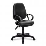 Java 200 Medium Back Operator Chair - Twin Lever with Fixed Arms - Black Vinyl BCF/P505/BKV/A 