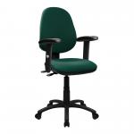 Java Medium Back Operator Chair - Twin Lever with Fixed Arms - Green BCF/P505/GN/A