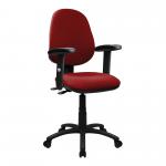 Java Medium Back Operator Chair - Twin Lever with Fixed Arms - Wine BCF/P505/RD/A
