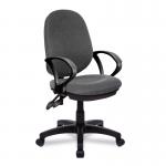 Java 300 Medium Back Synchronous Operator Chair - Triple Lever with Fixed Arms - Grey BCF/P606/GY/A