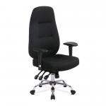 Babylon 24 Hour Synchronous Operator Chair with Fabric Upholstery and Chrome Base - Black BCF/R440/BK