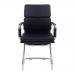 Avanti Bonded Leather Medium Back Visitor Armchair with Individual Back Cushions and Chrome Arms & Base - Black BCL/5003AV/BK