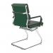 Avanti Bonded Leather Medium Back Visitor Armchair with Individual Back Cushions and Chrome Arms & Base - Forest Green BCL/5003AV/FGN