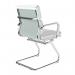 Avanti Bonded Leather Medium Back Visitor Armchair with Individual Back Cushions and Chrome Arms & Base - White BCL/5003AV/WH