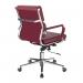 Avanti Bonded Leather Medium Back Swivel Armchair with Individual Back Cushions and Chrome Arms & Base - Ox Blood BCL/5003/OX