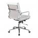 Avanti Bonded Leather Medium Back Swivel Armchair with Individual Back Cushions and Chrome Arms & Base - White BCL/5003/WH