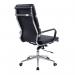 Avanti Bonded Leather High Back Swivel Armchair with Individual Back Cushions and Chrome Arms & Base - Black BCL/6003/BK