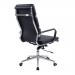 Avanti Bonded Leather High Back Swivel Armchair with Individual Back Cushions and Chrome Arms & Base - Black BCL/6003/BK