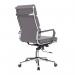 Avanti Bonded Leather High Back Swivel Armchair with Individual Back Cushions and Chrome Arms & Base - Grey BCL/6003/GY