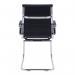 Contemporary Medium Back Bonded Leather visitor Chair with Chrome Frame - Black BCL/8003AV/BK