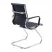 Aura Contemporary Medium Back Bonded Leather visitor Chair with Chrome Frame - Black BCL/8003AV/BK