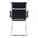 Aura Contemporary Medium Back Bonded Leather visitor Chair with Chrome Frame - Black BCL/8003AV/BK