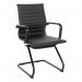 Contemporary Medium Back Bonded Leather visitor Chair with Black Frame - Black BCL/8003AV/BK-BK