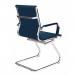 Aura Contemporary Medium Back Bonded Leather Visitor Chair with Chrome Frame - Blue BCL/8003AV/BL