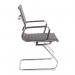 Aura Contemporary Medium Back Bonded Leather Visitor Chair with Chrome Frame - Grey BCL/8003AV/GY