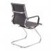 Aura Contemporary Medium Back Bonded Leather Visitor Chair with Chrome Frame - Grey BCL/8003AV/GY