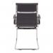 Aura Contemporary Medium Back Bonded Leather Visitor Chair with Chrome Frame - Grey BCL/8003AV/GY