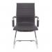 Aura Contemporary Medium Back Bonded Leather Visitor Chair with Chrome Frame - Grey BCL/8003AV/GY