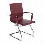 Aura Contemporary Medium Back Bonded Leather Visitor Chair with Chrome Frame - Ox Blood BCL/8003AV/OX