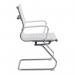 Aura Contemporary Medium Back Bonded Leather Visitor Chair with Chrome Frame - White BCL/8003AV/WH