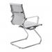 Aura Contemporary Medium Back Bonded Leather Visitor Chair with Chrome Frame - White BCL/8003AV/WH