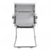 Aura Contemporary Medium Back Bonded Leather Visitor Chair with Chrome Frame - White BCL/8003AV/WH