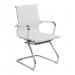 Aura Contemporary Medium Back Bonded Leather visitor Chair with Chrome Frame - White BCL/8003AV/WH