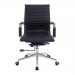 Aura Contemporary Medium Back Bonded Leather Executive Armchair with Chrome Base - Black BCL/8003/BK