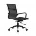 Contemporary Medium Back Bonded Leather Executive Armchair with Chrome Base - Black BCL/8003/BK-BK