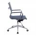 Aura Contemporary Medium Back Bonded Leather Executive Armchair with Chrome Base - Grey BCL/8003/GY