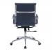 Aura Contemporary Medium Back Bonded Leather Executive Armchair with Chrome Base - Grey BCL/8003/GY