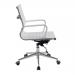 Aura Contemporary Medium Back Bonded Leather Executive Armchair with Chrome Base - White BCL/8003/WH