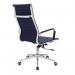 Aura Contemporary High Back Bonded Leather Executive Armchair with Chrome Base - Blue BCL/9003/BL