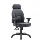 Avon 24 Hour High Back 3 Lever PU Operator Chair with Height Adjustable Arms - Black BCL/R373/BK