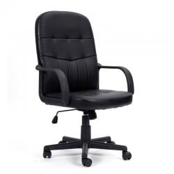 Nautilus Designs Orion High Back Bonded Leather Manager Chair with Integrated Lumbar Support - Black BCL/Z2207/BK