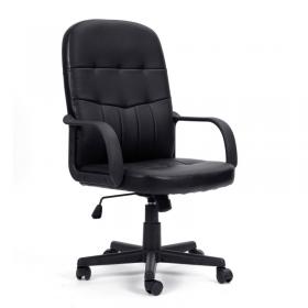 Nautilus Designs Orion High Back Bonded Leather Manager Chair with Integrated Lumbar Support - Black BCL/Z2207/BK