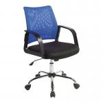 Calypso Medium Mesh Back Task Operator Armchair with Chrome Base - Blue BCM/F1204/BL