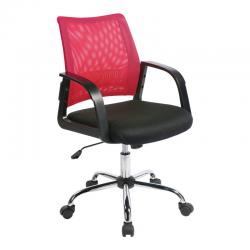 Nautilus Designs Calypso Medium Mesh Back Task Operator Armchair with Chrome Base - Raspberry BCM/F1204/RB