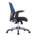 Graphite Designer Medium Back Task Chair with Folding Arms and Stylish Back Panelling - Blue BCM/F560/BL