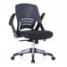Graphite Designer Medium Back Task Chair with Folding Arms and Stylish Back Panelling - Grey BCM/F560/GY