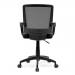 Beta Medium Back Mesh Chair with Contoured Back and Upholstered Black Fabric Seat with Waterfall Front - Black BCM/F600/BK