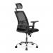 Alpha High Back Mesh Chair with Headrest and Chrome Base - Black BCM/F816/BK