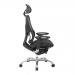 Aztec High Back Synchronous Mesh Designer Executive Chair with Adjustable Headrest and Chrome Base - Black BCM/H222/BK