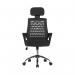 High Back Mesh Chair with Height Adjustable Headrest & Fixed Sturdy Arms - Black BCM/H700/BK