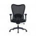 High Back Mesh Chair with Adjustable Lumbar Support, Arms & Moulded Foam Seat - Black BCM/J375/BK