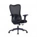 High Back Mesh Chair with Adjustable Lumbar Support, Arms & Moulded Foam Seat - Black BCM/J375/BK