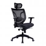 Newton High Back Mesh Synchronous Executive Armchair with Integral Headrest - Black BCM/K103/BK