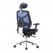 Polaris High Back Mesh Synchronous Executive Armchair with Adjustable Headrest and Chrome Base - BlueBlack BCM/K113/BL