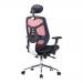 Polaris High Back Mesh Synchronous Executive Armchair with Adjustable Headrest and Chrome Base - Red/Black BCM/K113/RD